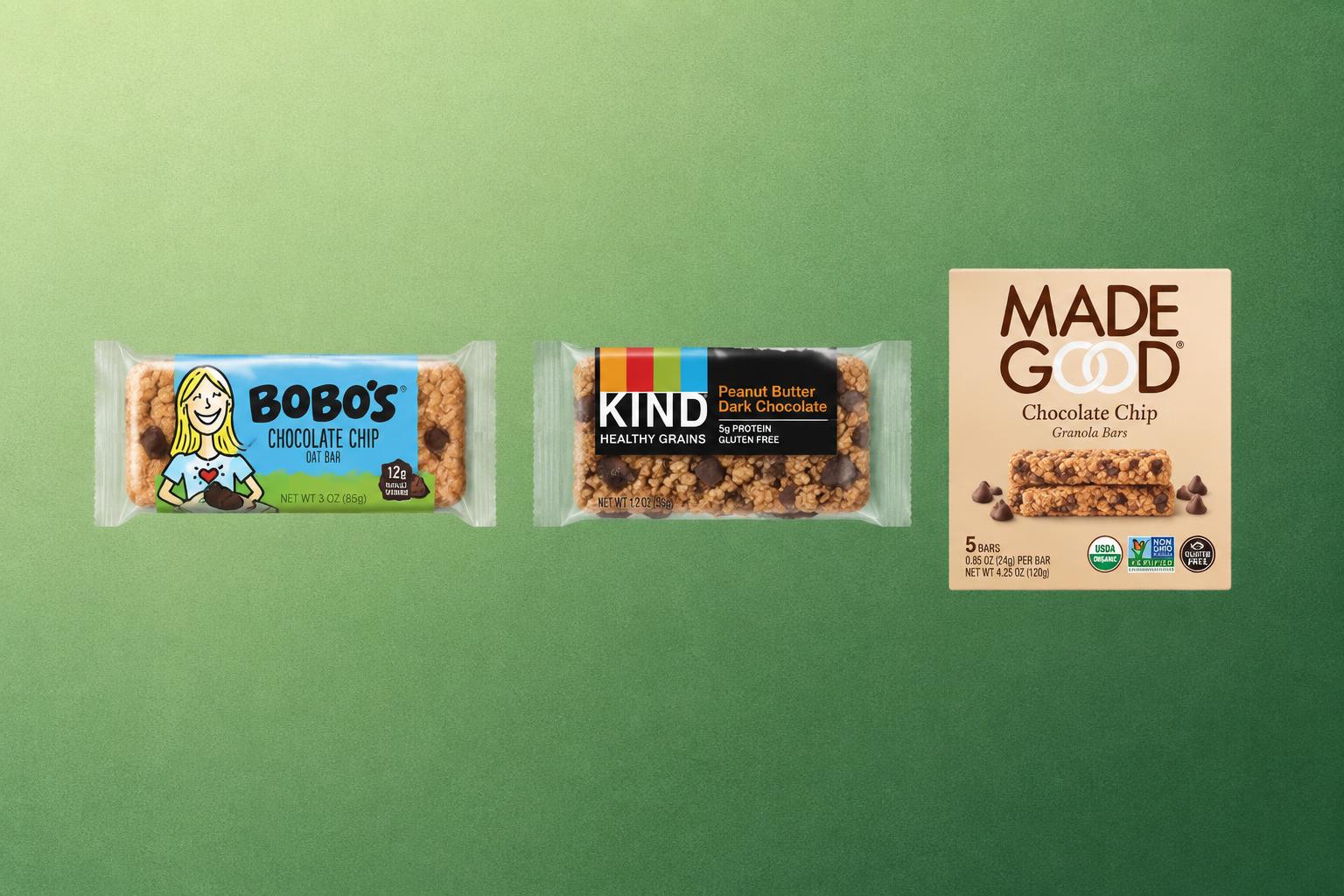 Products featured in Healthiest Granola Bars: 6 Popular Bars Ranked by Label