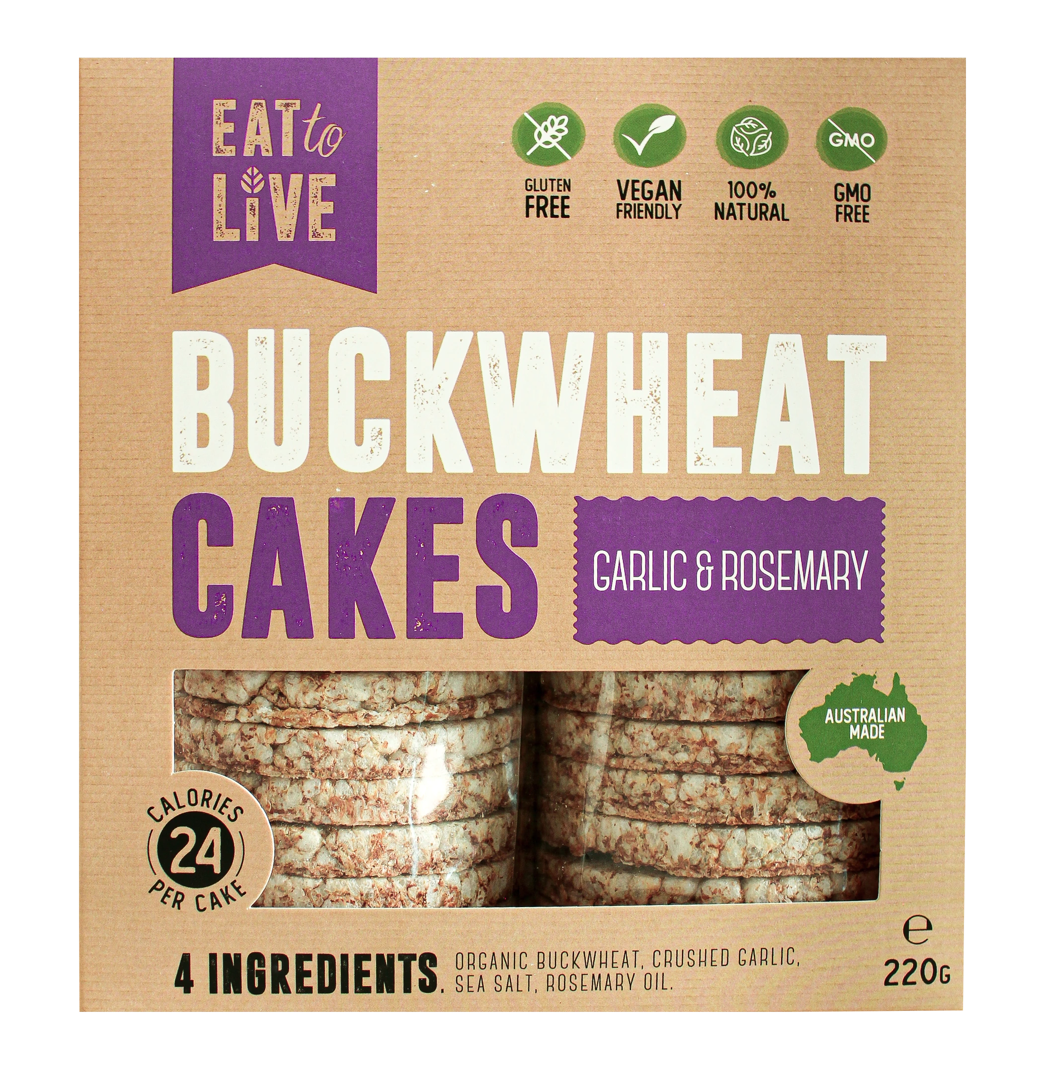 Eat to Live Garlic and Rosemary Buckwheat Cakes