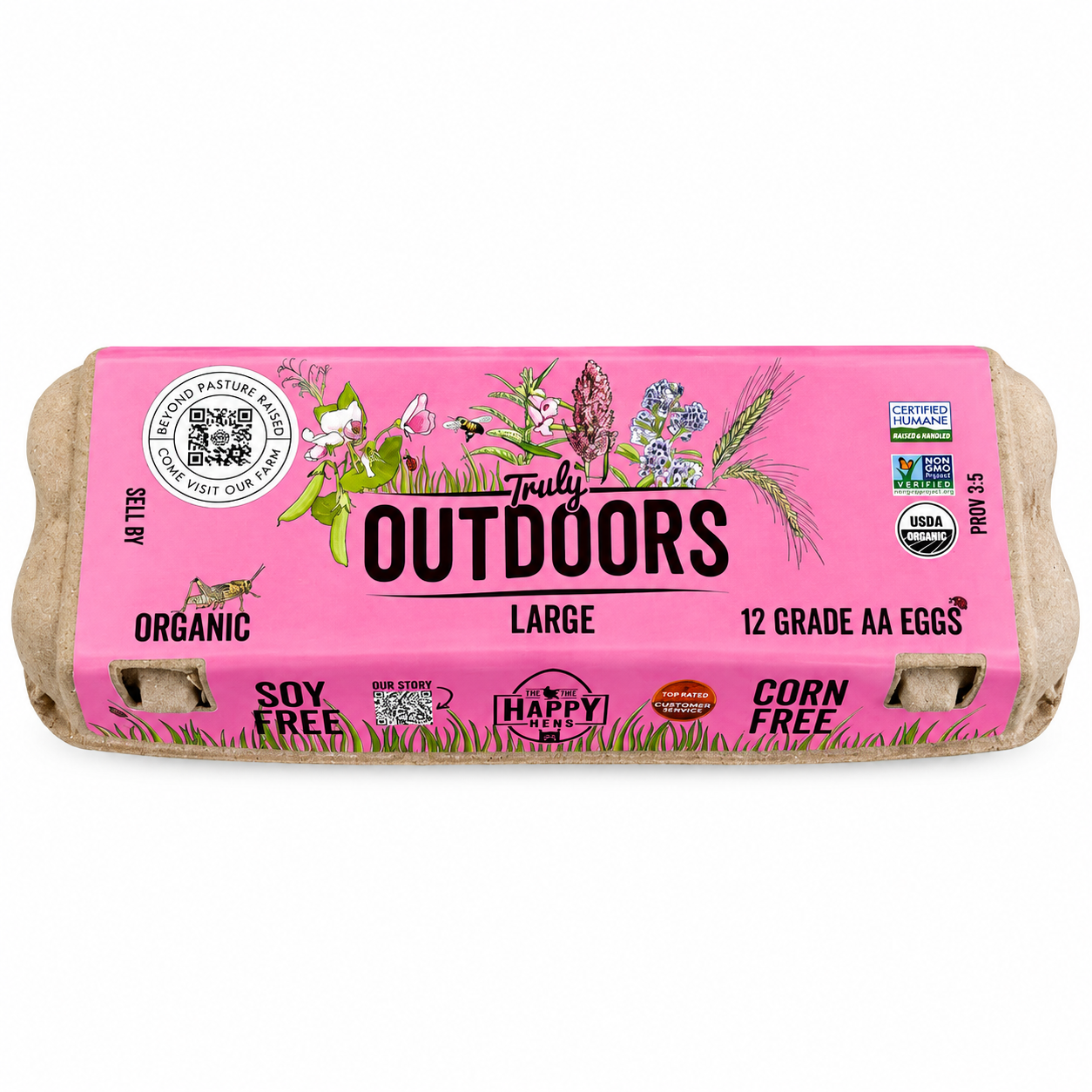 Happy Hens Truly Outdoors Organic Large Eggs