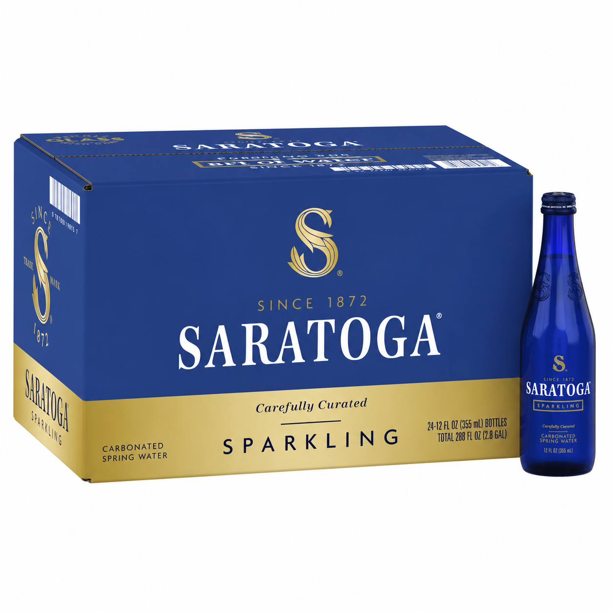 Saratoga Sparkling Natural Spring Water Glass Bottle