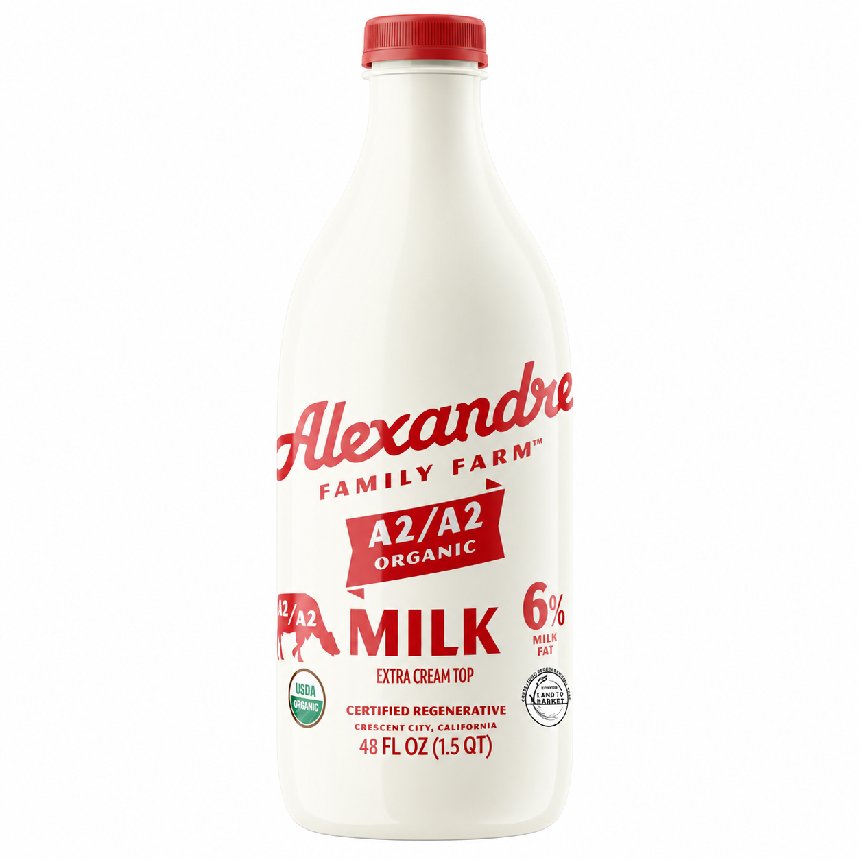 Alexandre Family Farm 6% Whole Milk, A2/A2, Organic, Regenerative