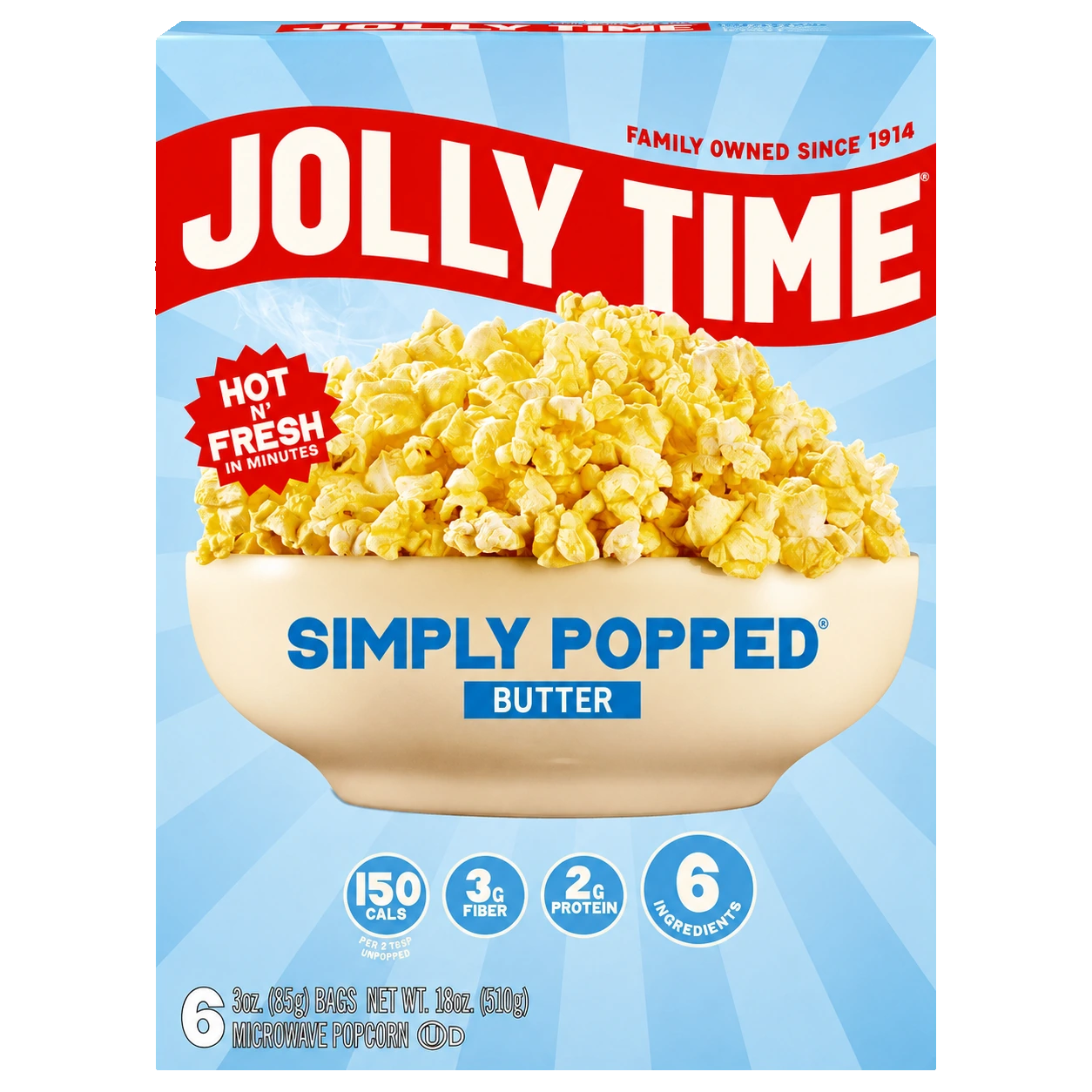 Jolly Time Simply Popped Butter Popcorn