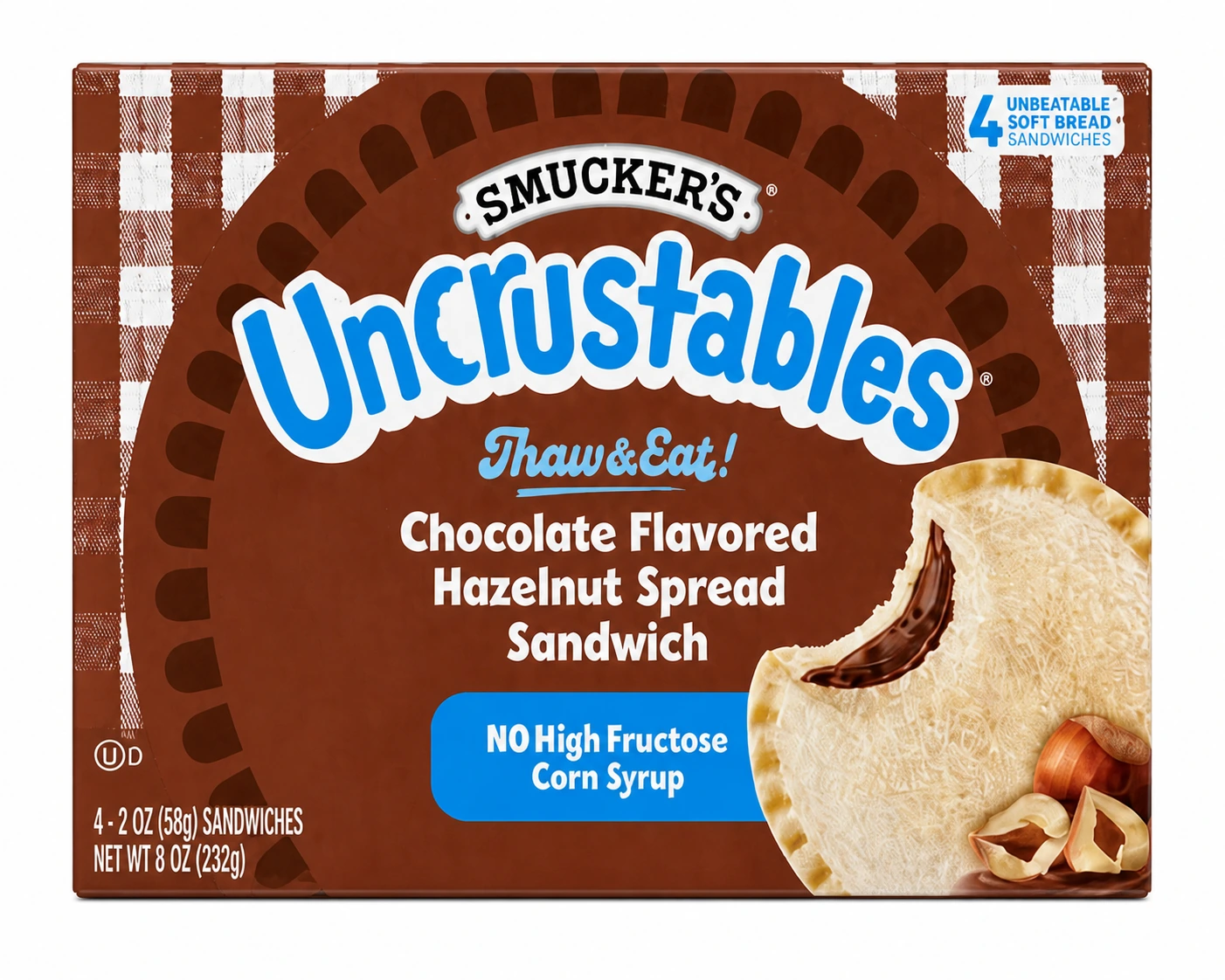 Uncrustables Chocolate Flavored Hazelnut Spread Sandwich