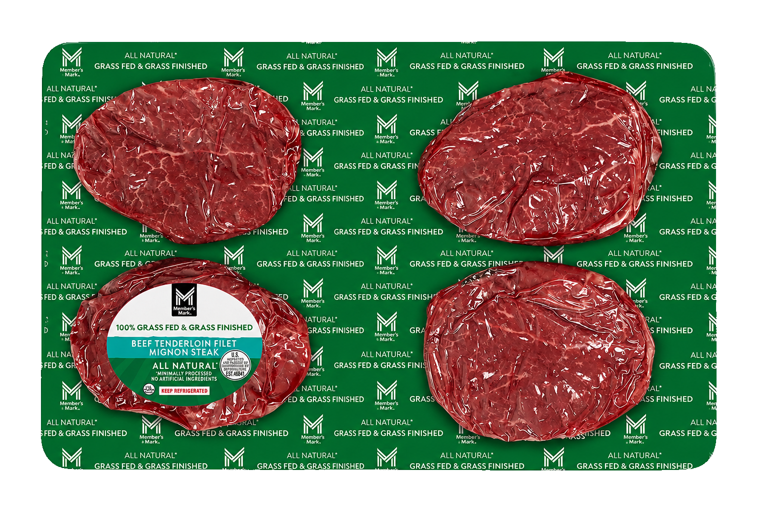 Member's Mark Grass-Fed Beef Tenderloin Filet Mignon Steak