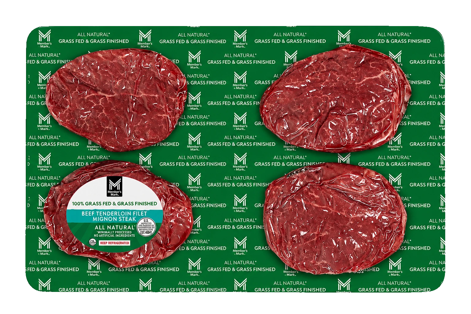 Member's Mark Grass-Fed Beef Tenderloin Filet Mignon Steak