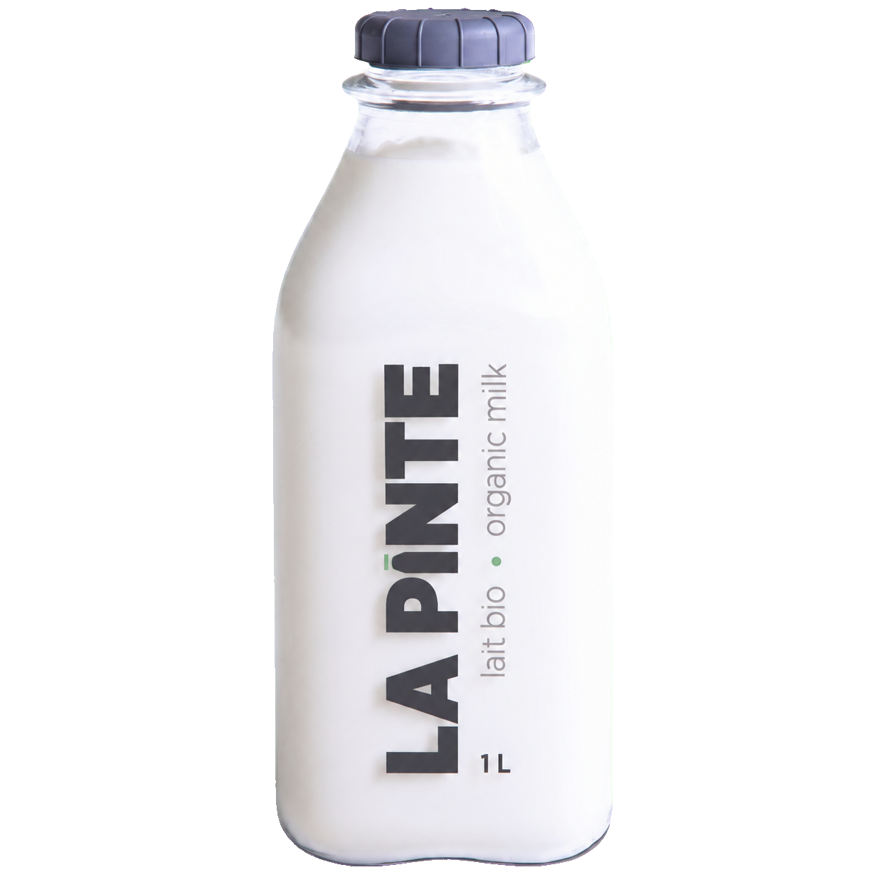 La P'tite Ferme Lait Cru Entier Organic Whole Milk glass bottle