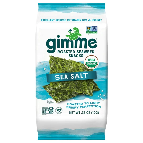 gimMe Organic Roasted Seaweed, Sea Salt package