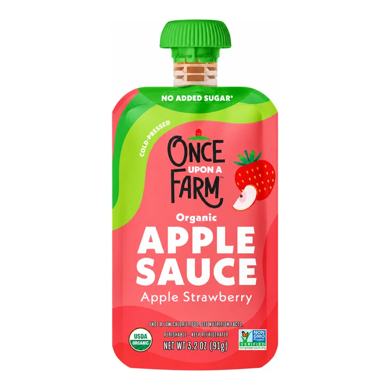 Once Upon a Farm Organic Apple Strawberry Applesauce