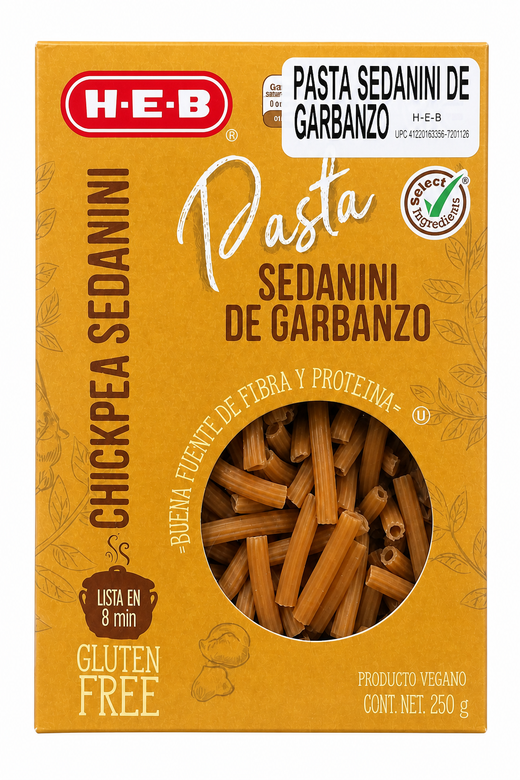 Pasta Sedanini de Garbanzo
