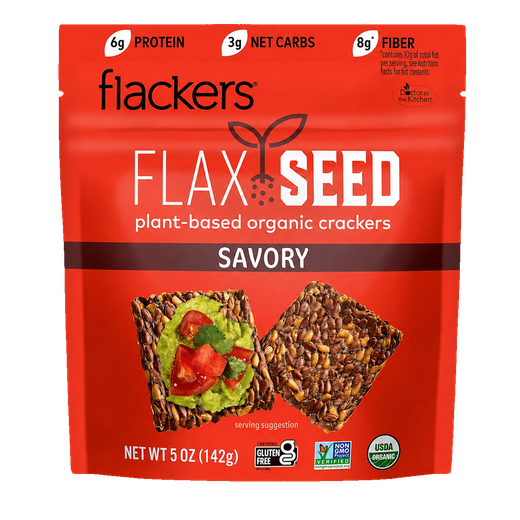 Flackers Organic Flax Seed Crackers Savory