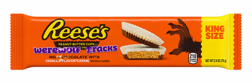 Reese's Werewolf Tracks Peanut Butter Cups Milk Chocolate with Vanilla Flavored Creme King Size