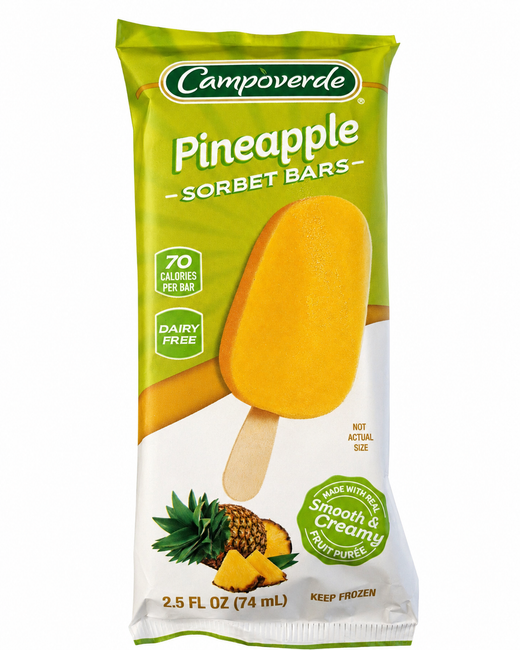 Campoverde Pineapple Sorbet Bars Dairy Free
